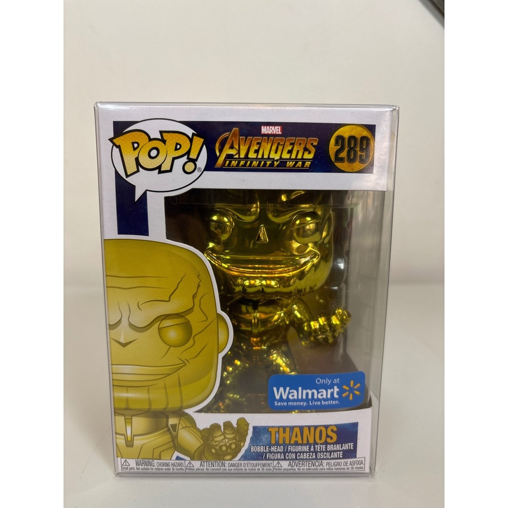 Funko Pop Marvel Avengers Infinity War Thanos 289 Gold Chrome Walmart Exclusive